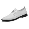 Men's round head leather business shoes Dress leather shoes Breathable casual men's trend Lazy one-pedal single shoes
