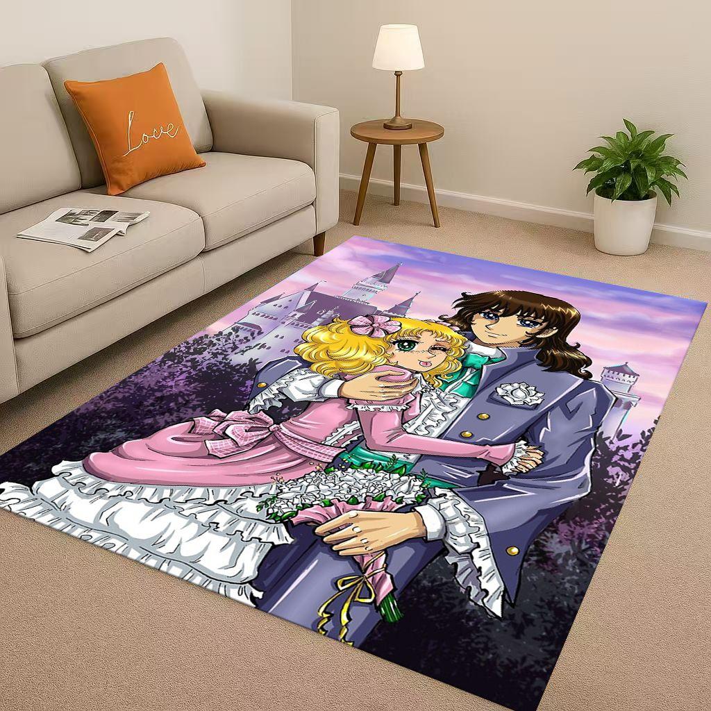 Cartoon Candy Candy Sweet Girl Anime Room Non Slip Area Rug Soft Carpet for Bedroom Playroom Sofa,Easy Clean Home Decor Doormat