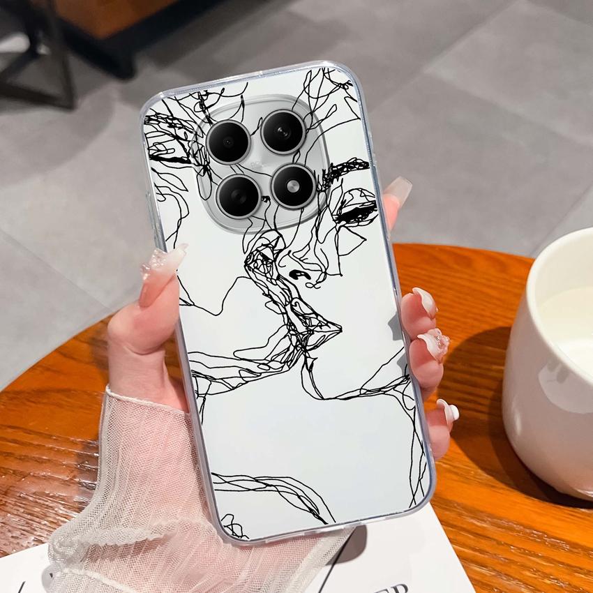 Suitable For Redmi Note 15 14 Pro 14S 15 15C A5 A1 Popular Creative Letters Patterns Phone Case Transparent Silicone Anti Slip Shell For Redmi Housing