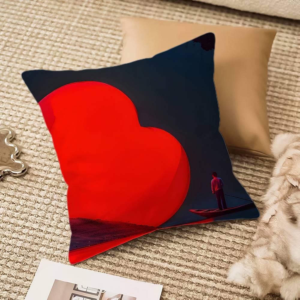 Creative Heart Stealing Theme Pillow Case Anti-dustmite Invisible Zipper Sofa Bed