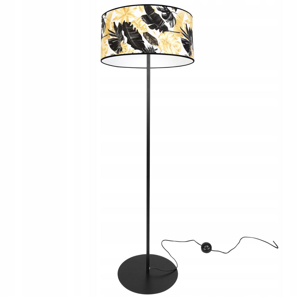 Elegante Stehleuchte, Goldener Blumen-Lampenschirm, LED