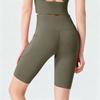 High Waist Running Shorts for Women Quick Dry Sports Biker Shorts with Hidden Pockets Compression Fit Five Inch Inseam Gym Yoga Tights