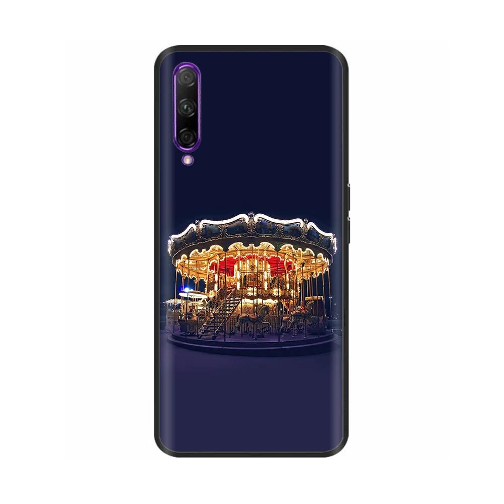 Black Silicone Case For Huawei P Smart Pro Case Cute Soft Cover for Huawei P Smart Pro Fundas PSmart Pro Protective Shell Capas
