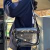 Zipper Shoulder Bag Transparent Tote Handbag Trendy Crossbody Bag  Travel