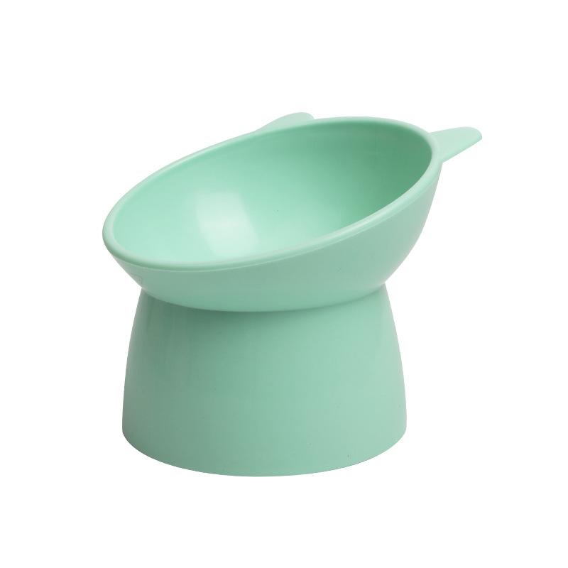 

Миска на высокой ножке для кошек, Наклонная миска для еды, Миска для кормления кошек с защитой от опрокидывания, Пластиковая миска для питомца, Подставка для миски питомца Neck guard bowl зелёный