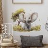 Cartoon Elephant Trees Wall Sticker Self-Adhesive Removable Kids Room Bedroom Hallway Dorm Home Decor