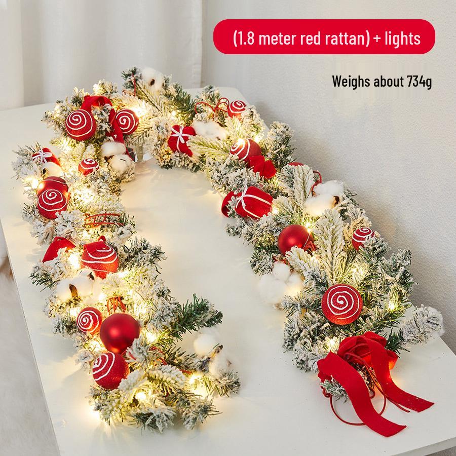 Enchanted Snowy Christmas Rattan Wreath for Window and Mall Displays