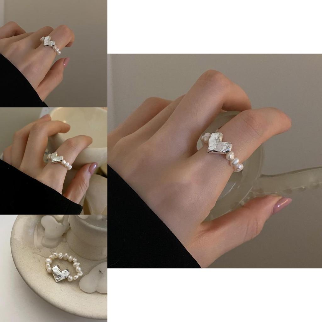 Stunning Korean Style Heart Shaped Baroque Pearl Ring For Women Unique Fashion Accessory