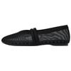 Lightweight Vintage Minimalist Comfortable Double Strap Mesh Round Toe Ballet Flat Casual Shoes Women Flats Black 11532510-38