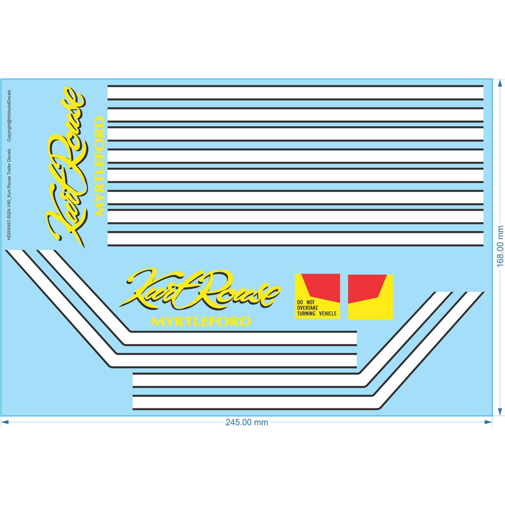 Kurt Rouse Truck & Trailer Decals - 1/24 - Water Decal