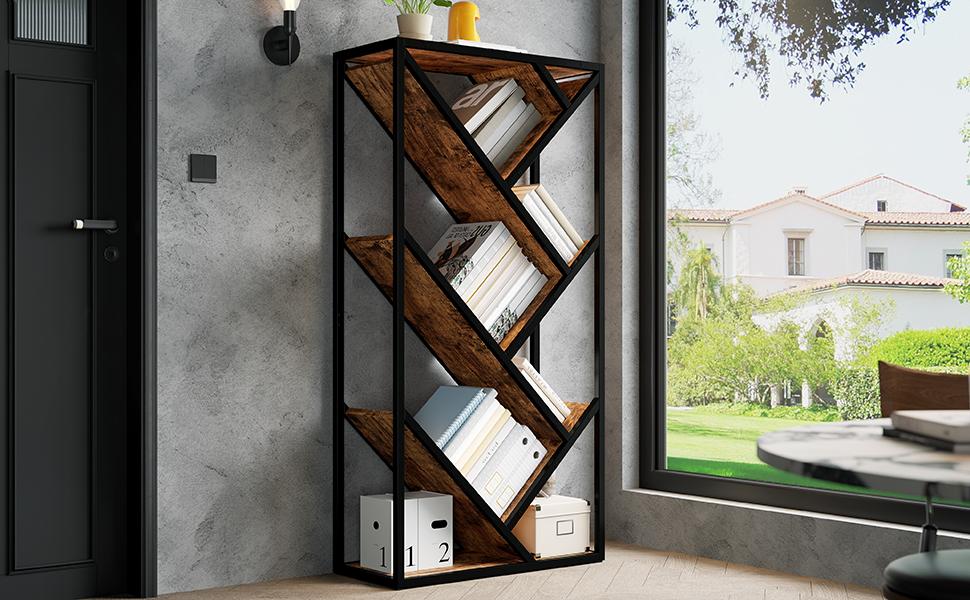 80×35×160 cm Tree Standing Shelf 8 Levels, Corner Shelf Space-Saving, Storage Shelf for Bedroom, Living Room, Home Office, Sturdy, Anti-Tip, Bookshelf