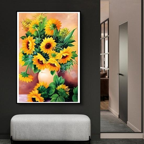 5D DIY Flower Leaves Pattern Diamond Art Vibrant Color Colorful Resin Adult Kids Rhinestones Painting Home