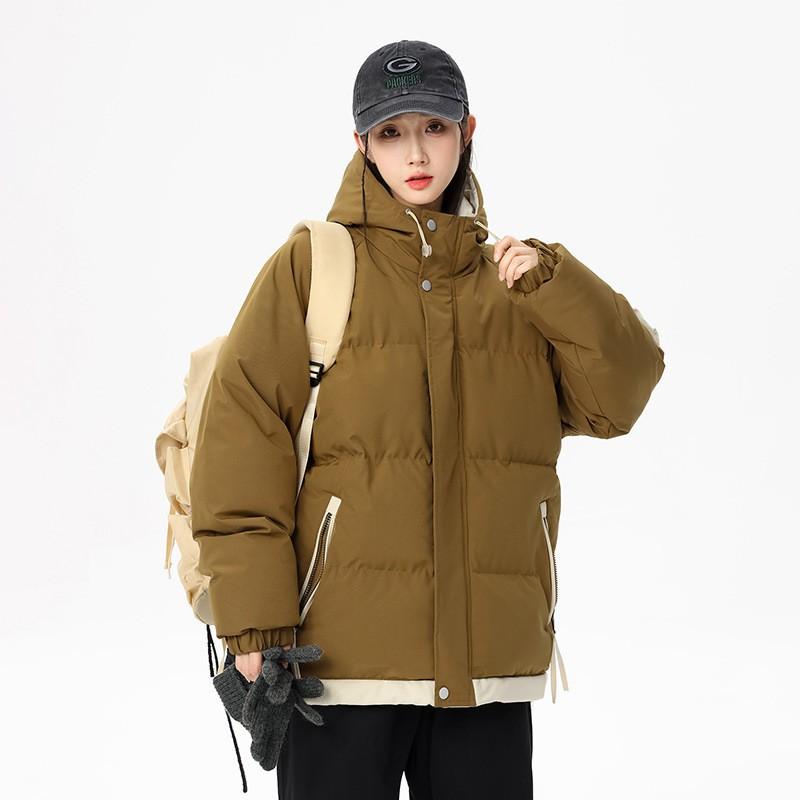 Mens Winter Hooded Cotton Puffer Jacket Thick Warm Loose Fit Casual Outwear Teens Young Adults