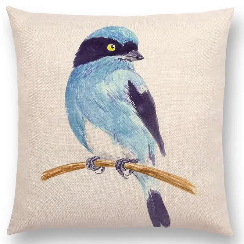 

Newest Birds Painting Cushion Cover Robin Titmouse Toucan Fairy Sparrow Firecrest Cardinal Bullfinch Design Availablea,(3) 66x66cm