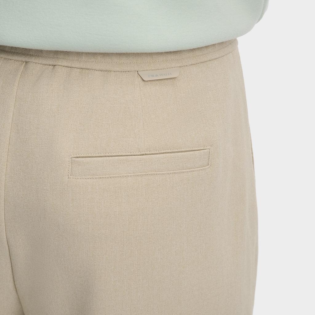Fila White Classic Fashion Simple Relaxed Comfortable Versatile Straight Leg Woven Casual Pants Women Bottoms Cream F11W613802FBG