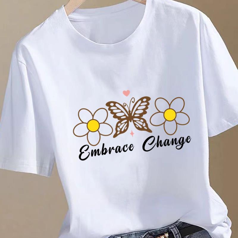 (Asian Size) leopard letter 90s Clothing T Shirt Women Fashion Tee Top Woman Female Short Sleeve Graphic Print T-shirts