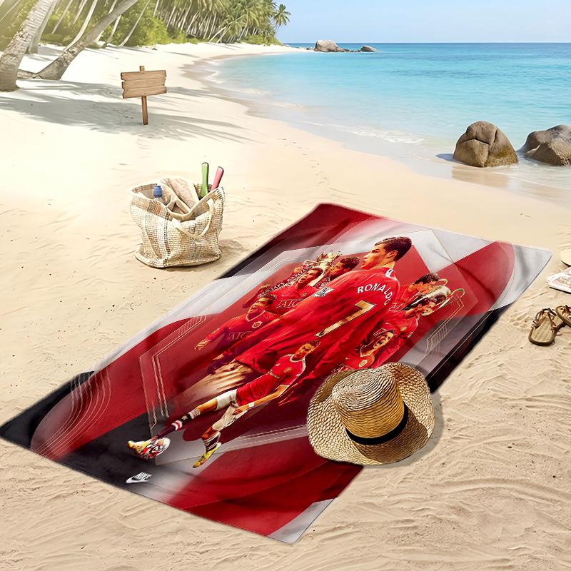 Asciugamano da Spiaggia con Stampa di Cristiano Ronaldo Asciugatura Rapida Super Assorbente Morbido Asciugamano da Bagno per Nuoto Spiaggia Viaggio Souvenir per Fan Regalo