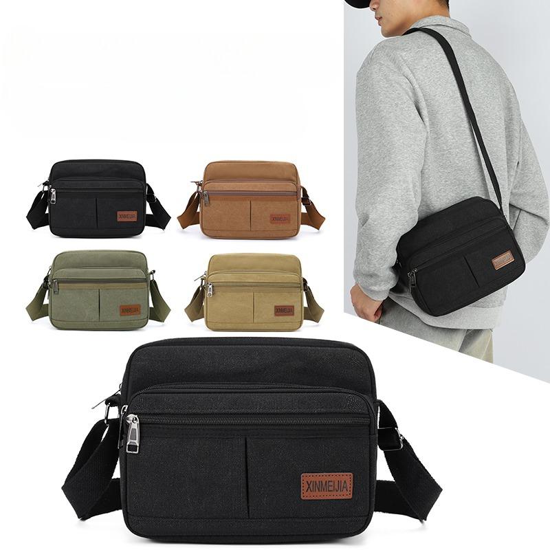 Fashion Canvas Single Shoulder Bag Unisex Travel Crossbody Bag Outdoor Casual Satchel Vintage Messenger Bags
