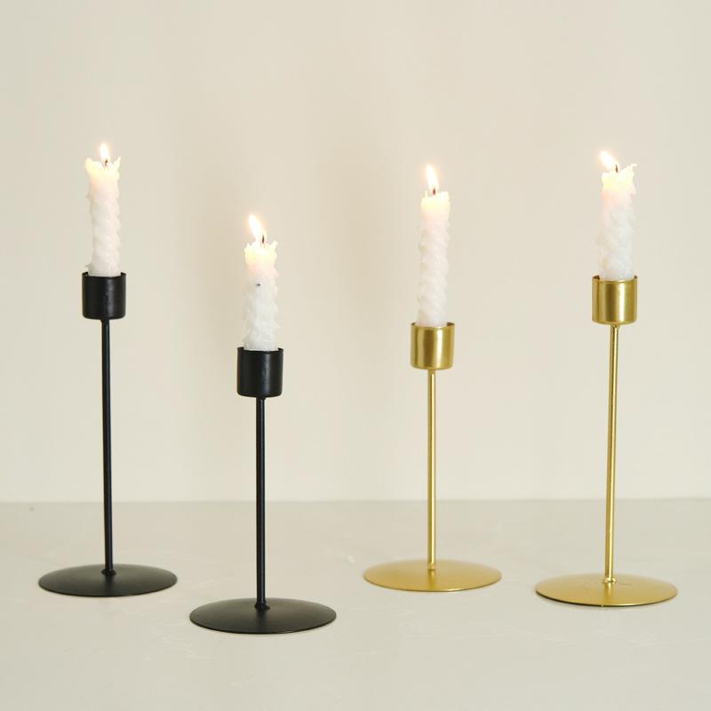 European Style Metal Candle Holders Simple Golden Wedding Decoration Bar Party Living Room Decor Home Decor Candlestick