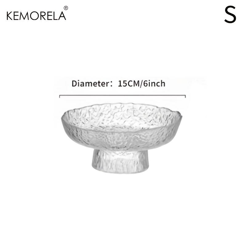 

KEMORELA Стеклянная фруктовница, подставка для закусок и сухофруктов, подходит для дома, гостиной, журнального столика и кухонной корзины для фруктов