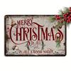 Vintage Metal Christmas Sign 8x12 Inch Rustic Wall Door Plaque Holiday Home Ranch Decor Gift