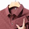 New Men'S Business Casual Long Sleeved Shirt Solid Color Polo Shirt Fashionable Breathable Comfortable Versatile Top