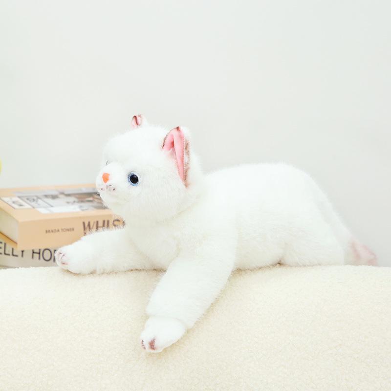 Soft Lying Model Simulation Cat Plush Toy Cute Kitten Doll Children Soothing Company Throw Pillow Rag Doll
