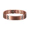 Pure Copper Bracelet Customized Name Adjustable Medical ID Bracelet Personalized Message Reminder Magnetic Bracelets for Men