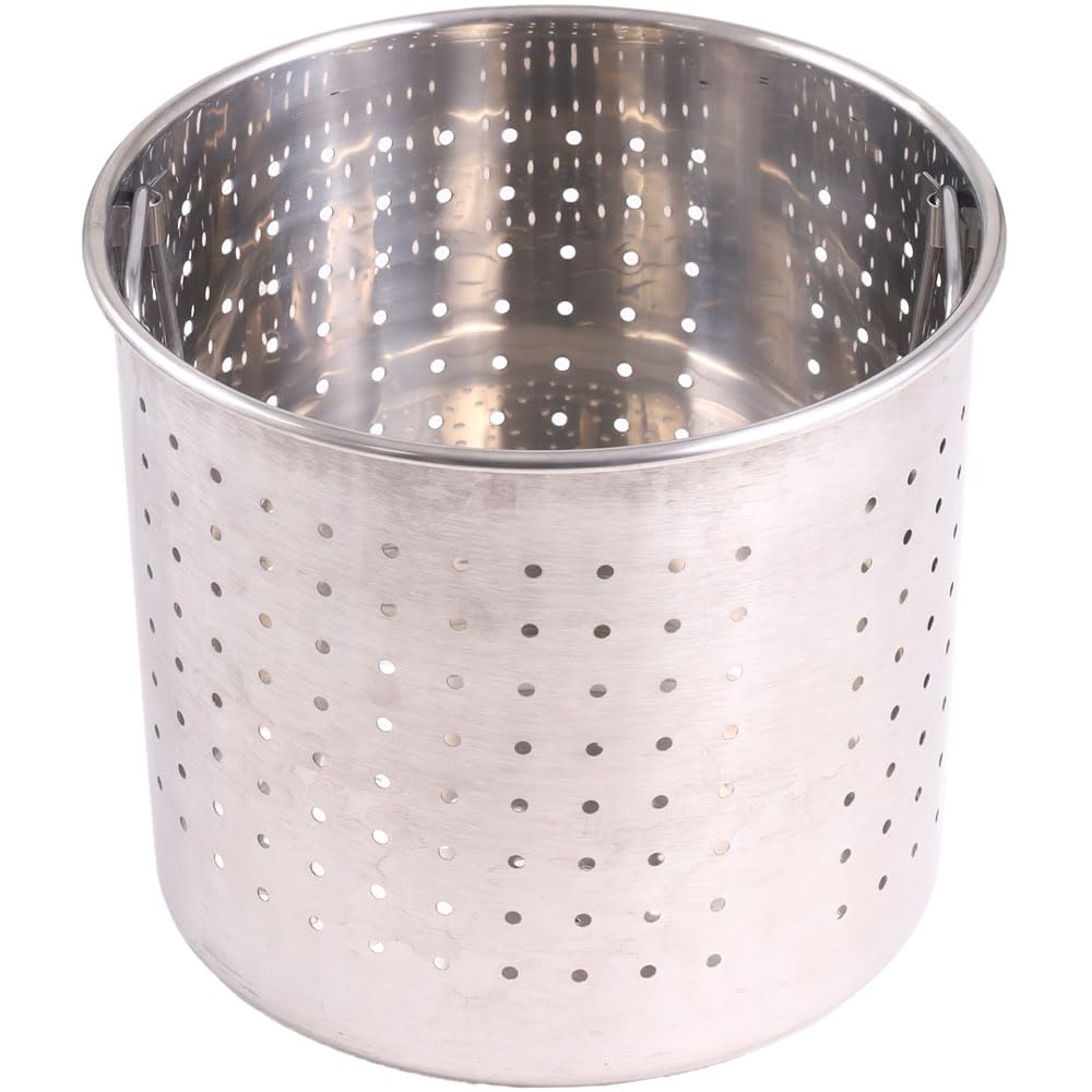 Stainless Steel Draining Basket for 30cm Stockpots, Suitable for Soups, Stews, Noodle Making, and Pasta Making. Features a Handle for Added