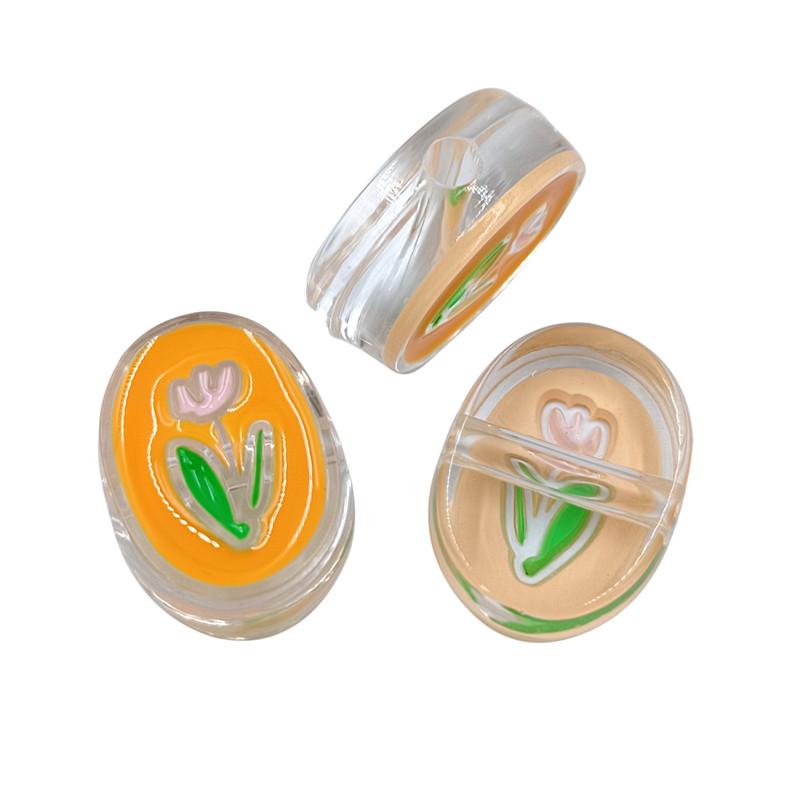 Kreativ für Schmuckherstellung 3 Stück Blume Hundeform Acrylperlen Anhänger Halskette Armband Großhandel DIY Fundstücke