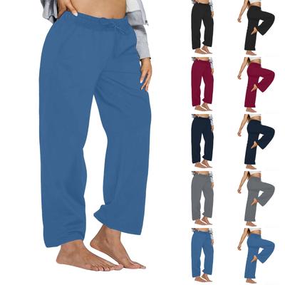 Women's Casual Fashion High Waist Loose Comfortable Yoga Straight Solid Color Large Size Trousers