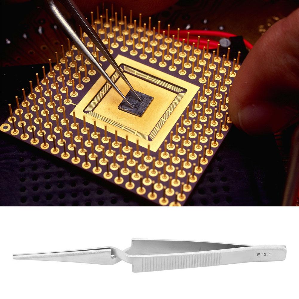 Stainless Steel Tweezers Cross Reverse Repair Tweezers For Photovoltaic Microelectronics