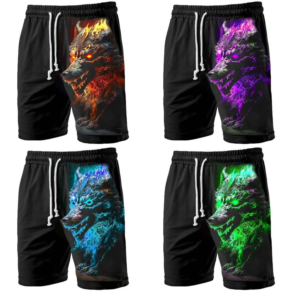 Wolf Boxshorts Hose 3D Druck Kampftraining Unisex Männer Frauen Schnelltrocknend Fitness Gym Sport Workout Lässig Streetwear