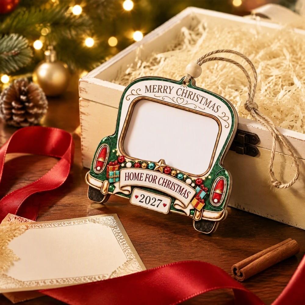 DIY Craft Pendant Christmas Photo Frame Wooden Xmas Tree Hanging Decor  Christmas Ornament