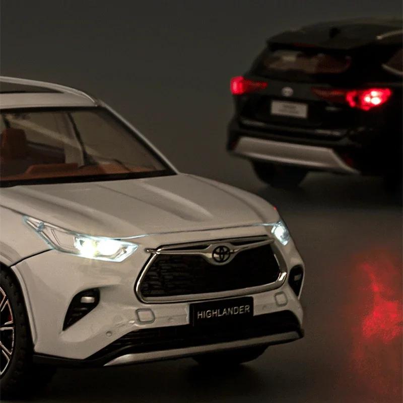 RE021:24 Toyota Highlander SUV Alloy Car Model Diecast & Toy Metal Off-road Vehicles Car Model High Simulation Collection Kids Gifts