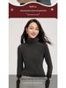 Meiyabi Damen Woll-Rollkragen, Warmer Slim-Fit Langarm-Pullover mit gerafftem Kragen im koreanischen Stil