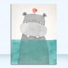 A4 A3 A2 Canvas Art Poster Painting Print Baby Room Home Wall Decor Nordic Cute Animal Hippo Penguin Polar Bear Portrait