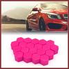 20 Pcs 19mm Pink Silicone Luminous Car Wheel Tyre Hub Screw Bolt Nut Cap Covers Replace Parts
