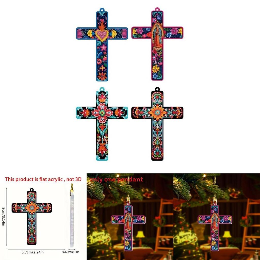 Pingente de Cruz de Páscoa em Acrílico para Carro Com Design Minimalista Para Decoração de Interior de Veículo