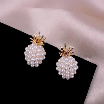 Imitation Perle Ananas Stud Ohrringe Koreanische Mode Kleine Kreative Ohrringe für Frauen aretes de mujer Süße Ohr Zubehör