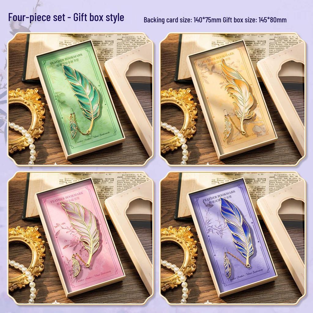 High-End Feather Bookmark Party Favors and Graduation Gifts for Classmates