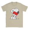 Vintage Snoopys with Heart TShirt for Unisex Crewneck Pure Cotton T Shirts Short Sleeve Tees Summer Clothes