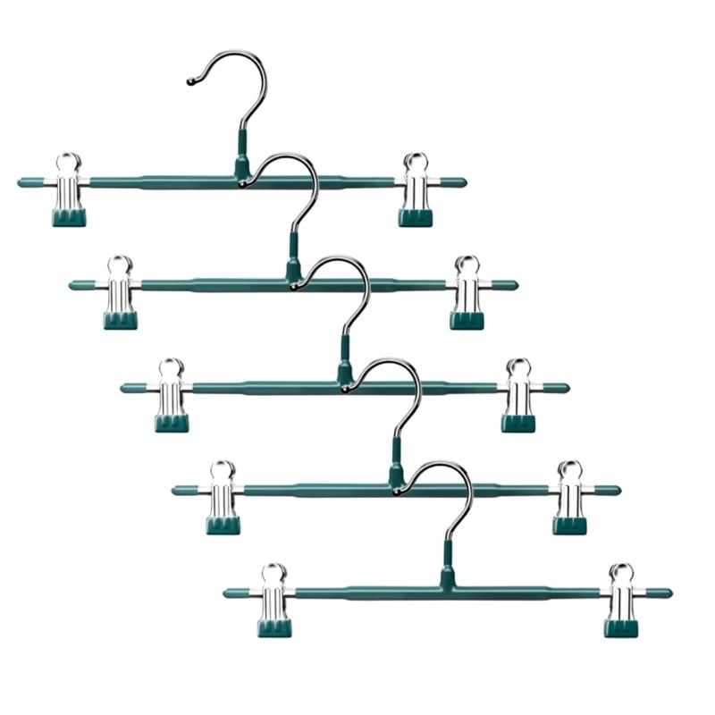 

5 шт. вешалки для брюк с зажимами многофункциональный держатель для брюк для дома спальни общежития шляпы юбки кронштейн для хранения темно-зеленого
