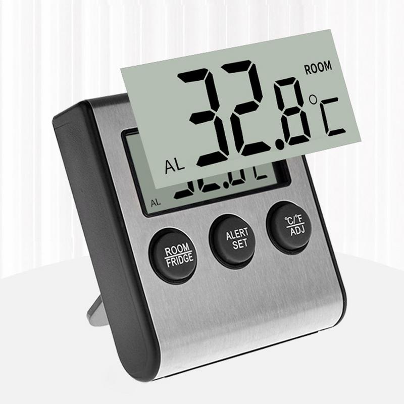 Refrigerator Temperature Gauge Small Fridge Temperature Gauge LCD Display Freezer Temperature Alarm Refrigerator Temperature