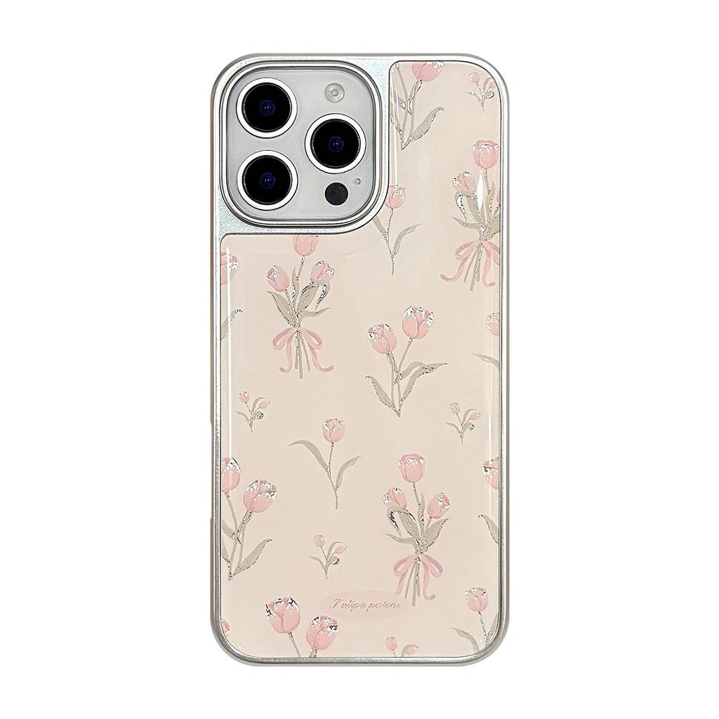 Zlatá epoxidová pre puzdro na telefón Apple 16 Promax pre iPhone 17 Ružový tulipán 15 Pokovovanie 14 pre Huawei P70