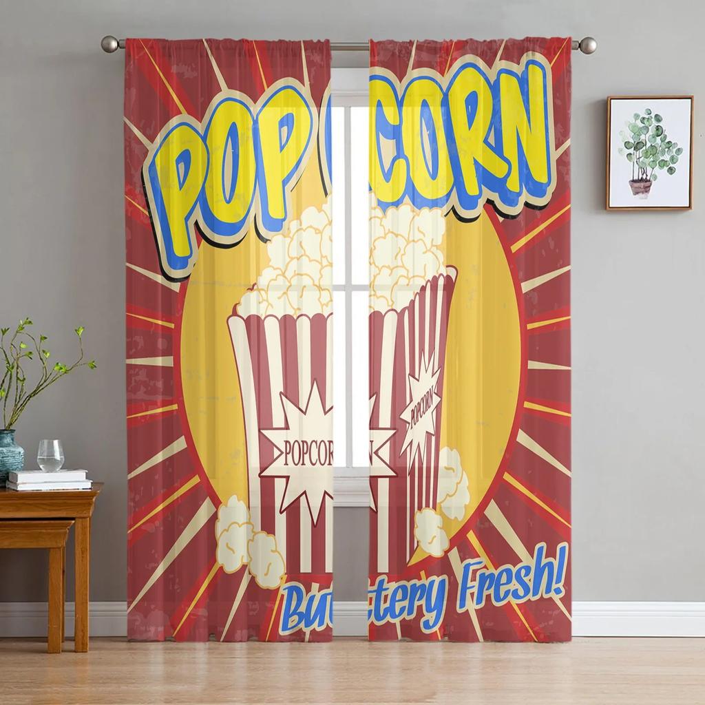 Dialog Box Explosion Tulle Curtains for Living Room Print Sheer Voile Curtain Bedroom Window Screening Drapes Blinds Home Decor