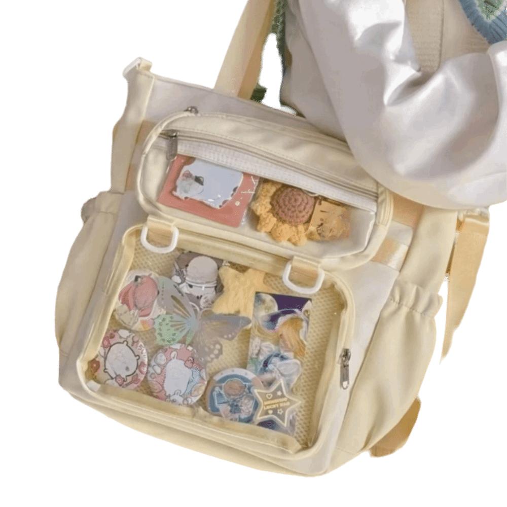 Cute Transparent Ita Bag Nylon Anime Shoulder Tote Bag Portable Large Capacity Crossbody Bags Women Handbag