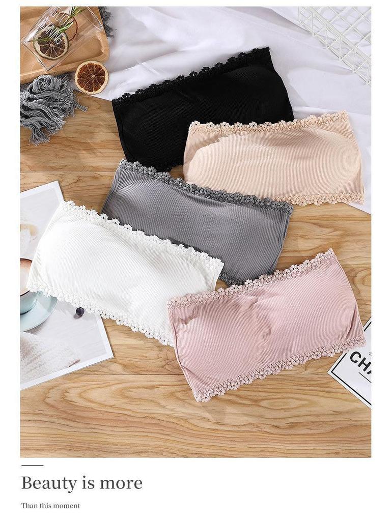 Elegant Lace Anti-Exposure One-Shoulder Strapless Women's Bandeau Top