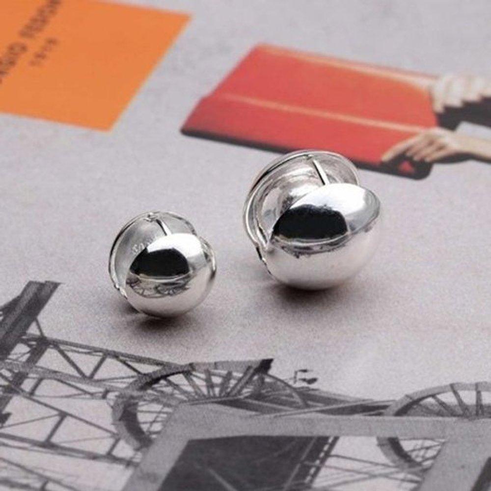 

[Aslit] Silver One-Touch Ring Earrings 925 Circular 10mm