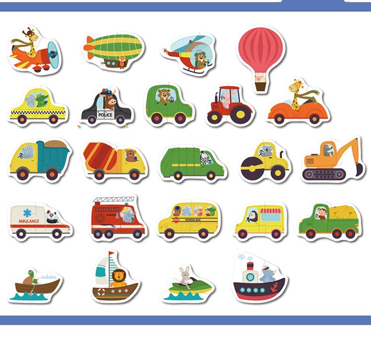 Detská drevená skladačka na priraďovanie Puzzle Hra Bábätko Rané učenie Poznanie Zvieratko Ovocie Doprava Vzdelávacie hračky pre deti Darčeky